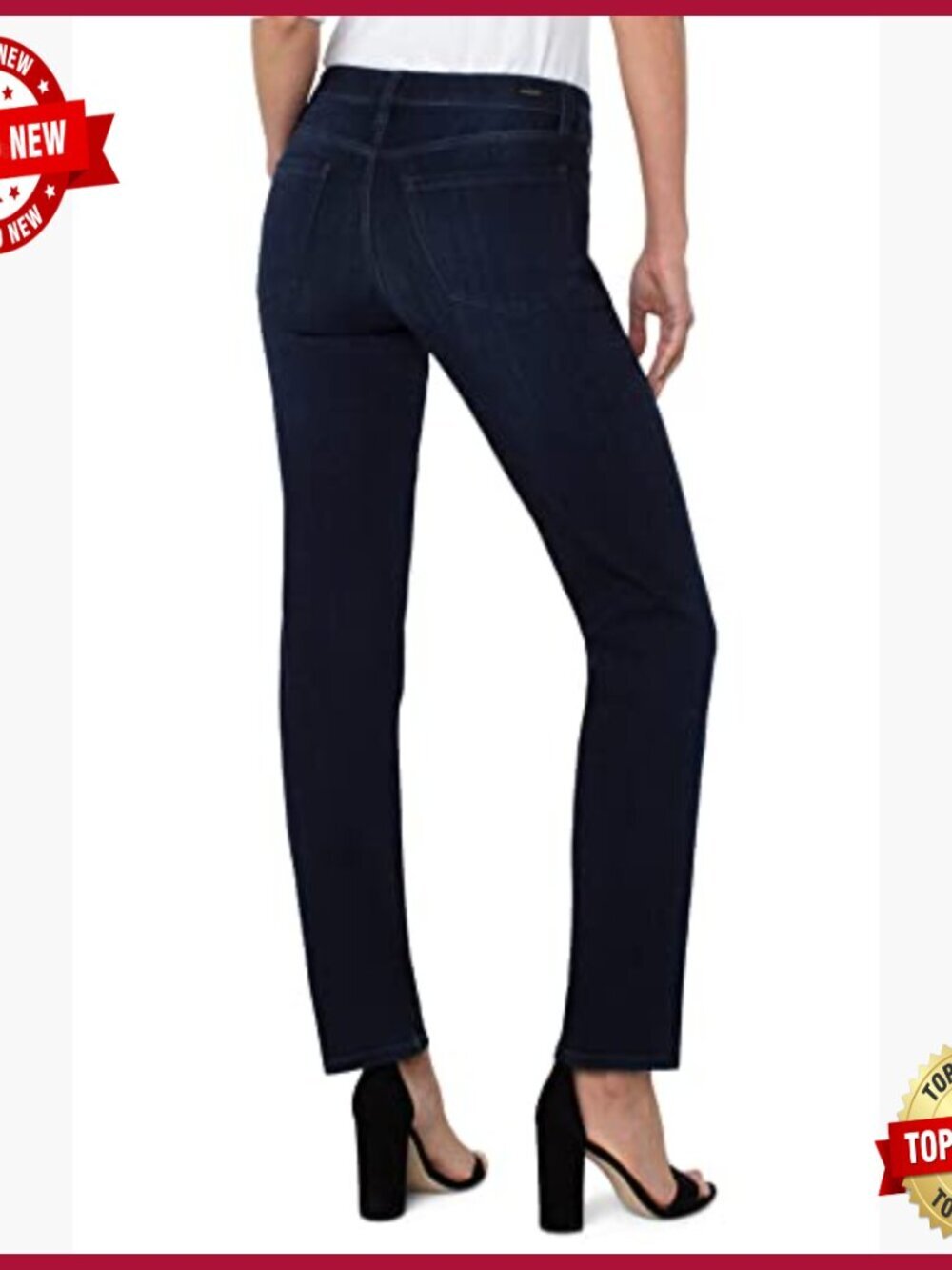 Straight Leg Jeans High Rise 9.25 Inch Front Rise 15.5 Leg Opening - Picture 2 of 4